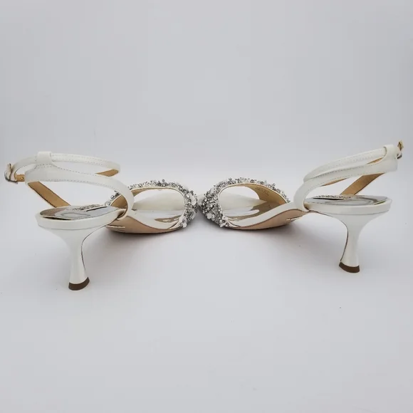Badgley Mischka Telissa Kitten Heel Sandals, Soft White, Women's Size 9.5 - Picture 9 of 16